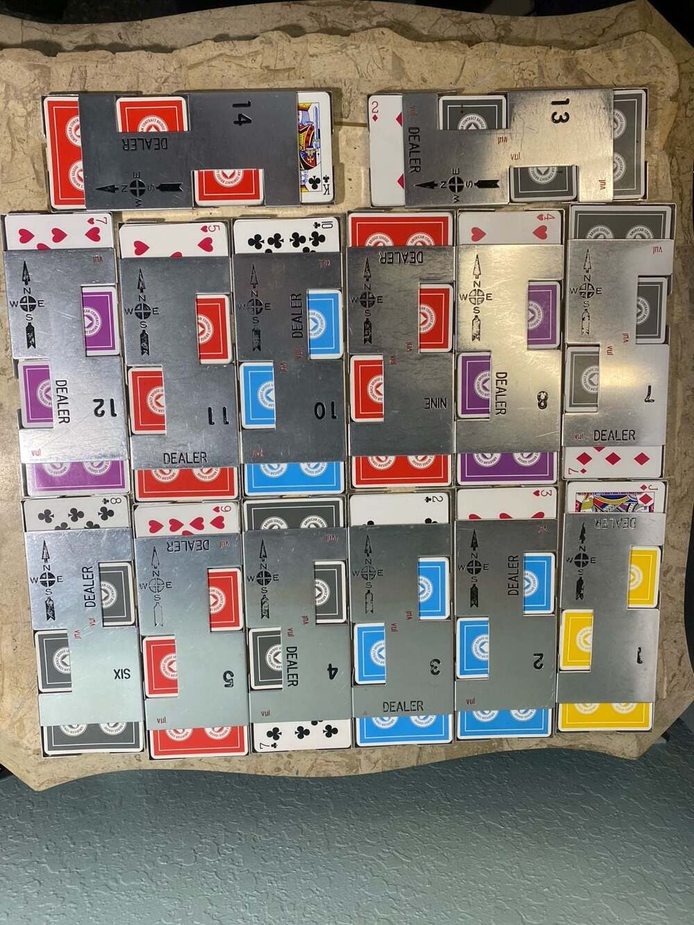Vtg Bridge Partner Bidding Boxes & ACBL Duplicate Bridge Boards Set of 28